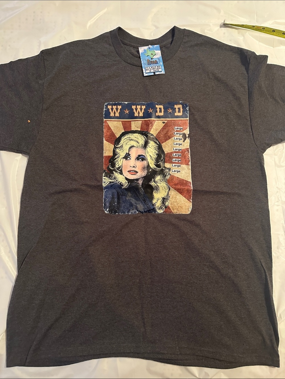 Dolly Parton “WWDD” Graphic Tee Gray Country Music Shirt Large